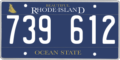 RI license plate 739612