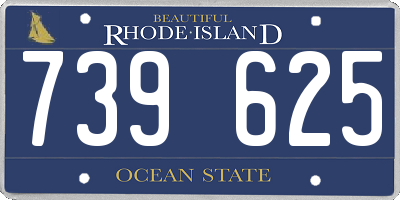 RI license plate 739625