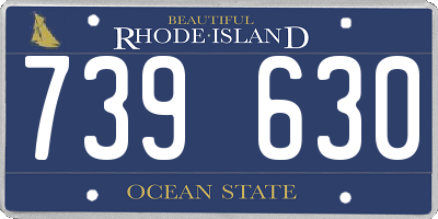 RI license plate 739630