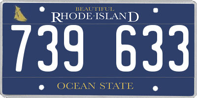 RI license plate 739633