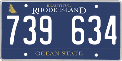 RI license plate 739634