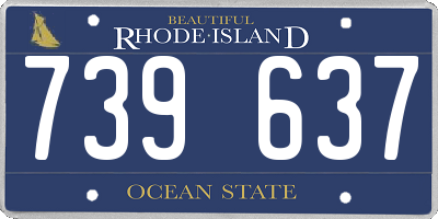 RI license plate 739637