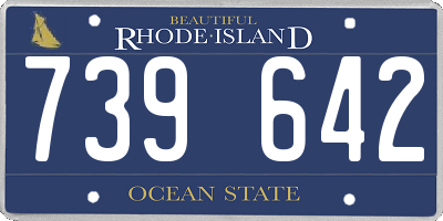 RI license plate 739642
