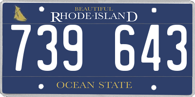 RI license plate 739643