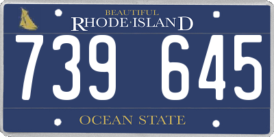 RI license plate 739645