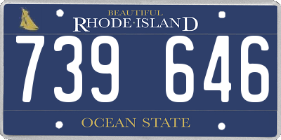 RI license plate 739646