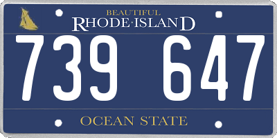 RI license plate 739647