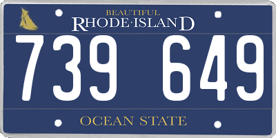 RI license plate 739649