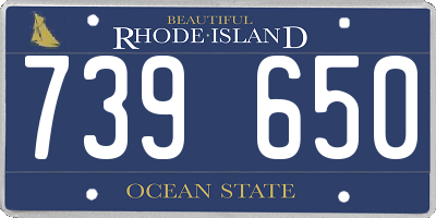 RI license plate 739650
