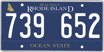 RI license plate 739652