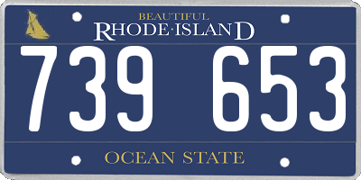 RI license plate 739653