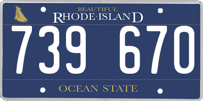 RI license plate 739670