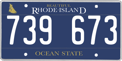 RI license plate 739673