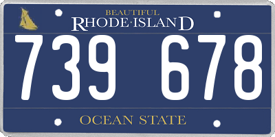 RI license plate 739678