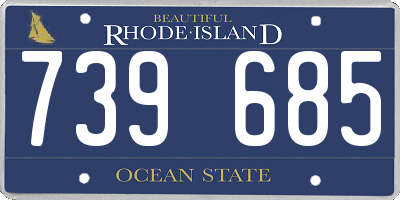 RI license plate 739685