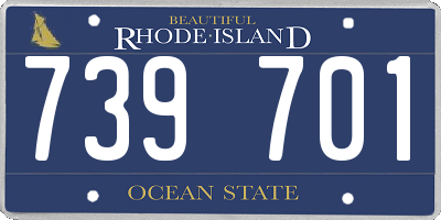 RI license plate 739701