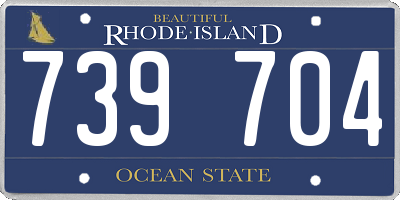 RI license plate 739704