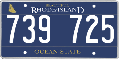 RI license plate 739725