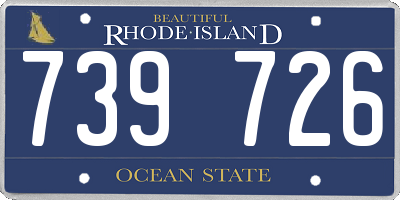 RI license plate 739726