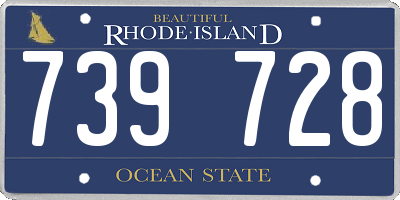 RI license plate 739728