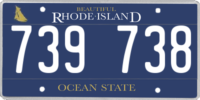 RI license plate 739738