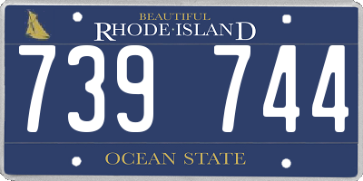 RI license plate 739744