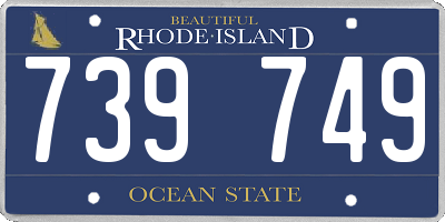 RI license plate 739749