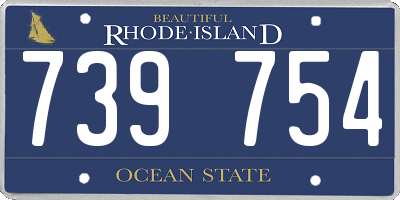 RI license plate 739754