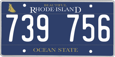 RI license plate 739756