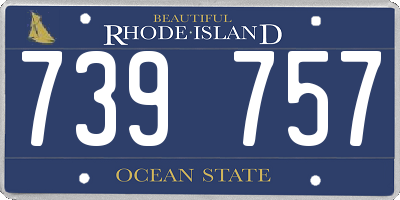 RI license plate 739757