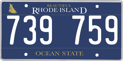 RI license plate 739759