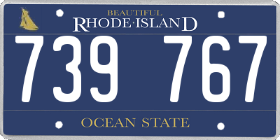 RI license plate 739767