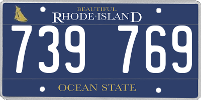 RI license plate 739769