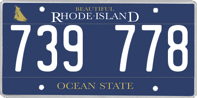 RI license plate 739778