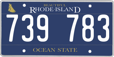 RI license plate 739783