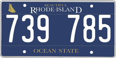 RI license plate 739785