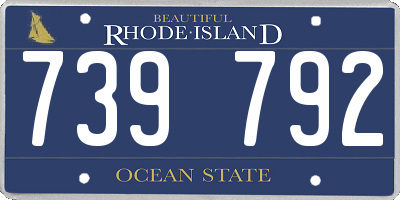 RI license plate 739792