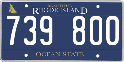 RI license plate 739800