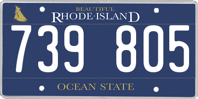 RI license plate 739805