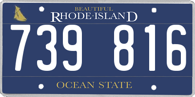 RI license plate 739816