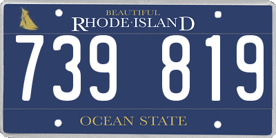 RI license plate 739819
