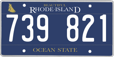 RI license plate 739821