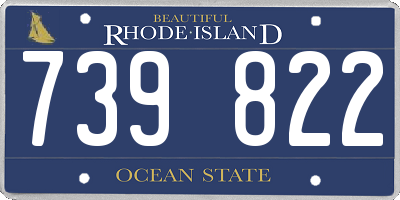 RI license plate 739822