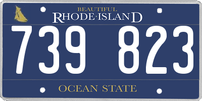 RI license plate 739823