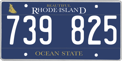 RI license plate 739825