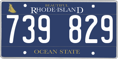 RI license plate 739829
