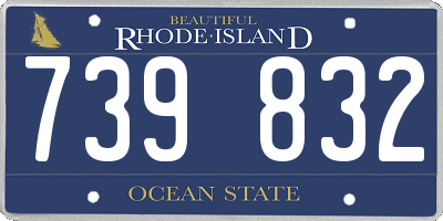 RI license plate 739832