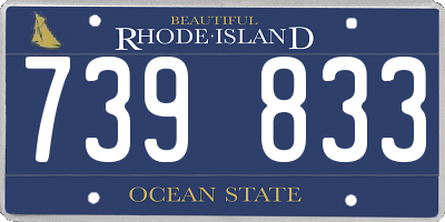 RI license plate 739833