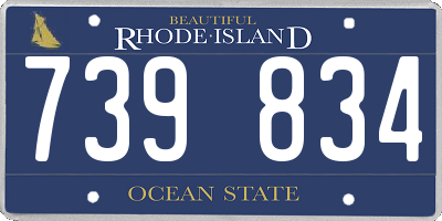 RI license plate 739834