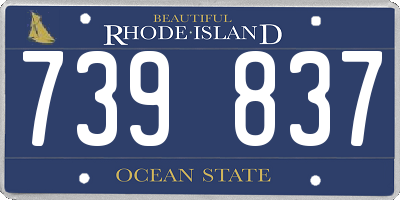 RI license plate 739837